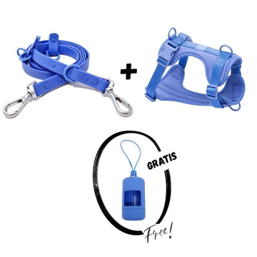 PACK CORREA MANOS LIBRES + ARNES NEOPRENO + REGALO PORTA BOLSAS (AZUL)